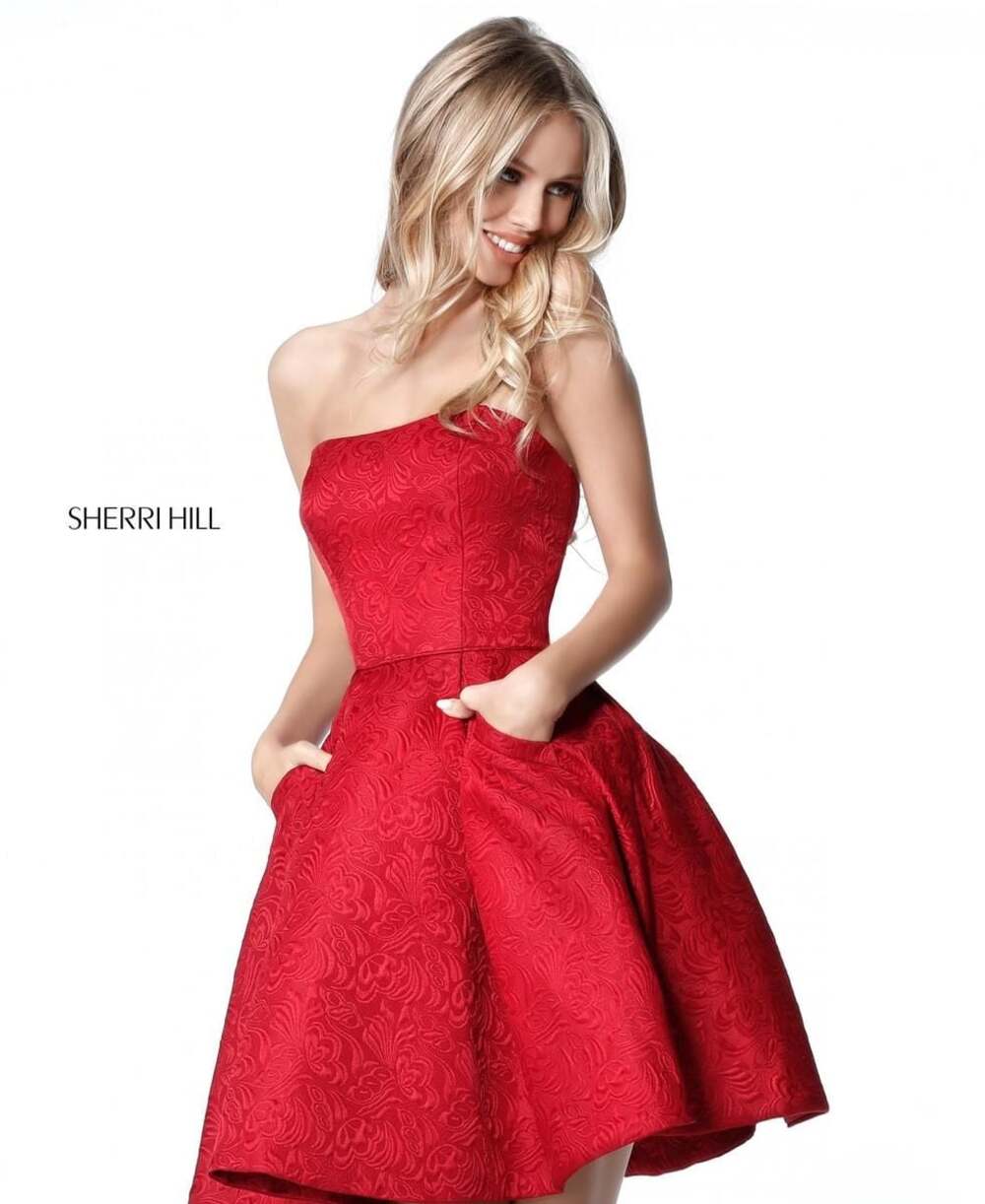 Red Sherri Hill Babydoll Princess Dress Size 14